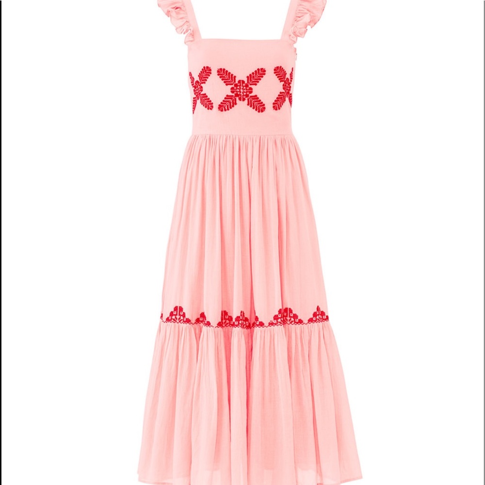 Bohemian Feminine Embroidered Cotton Maxi Dress